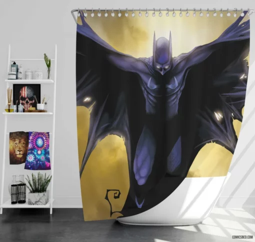 Batman DC Courageous Crusader Comic Shower Curtain