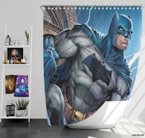 Batman DC Enigmatic Avenger Comic Shower Curtain