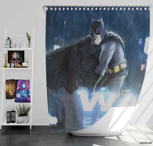 Batman DC Fearless Crusader Comic Shower Curtain