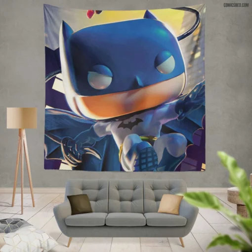 Batman DC Playful Chibi Comic Wall Tapestry