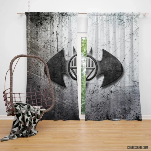 Batman Dark Knight Logo of Justice Comic Curtain