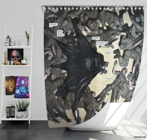 Batman Dark Knight Protector Comic Shower Curtain