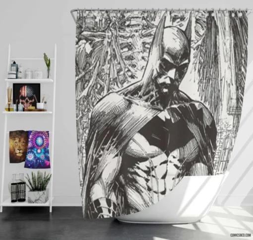 Batman Dark Knight Pursuit Comic Shower Curtain