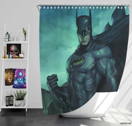 Batman Defender of Justice Comic Shower Curtain