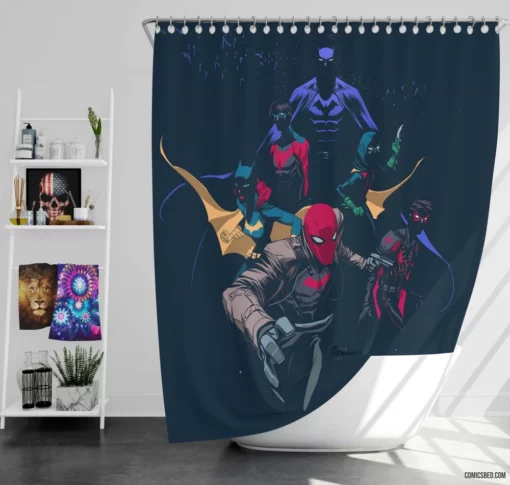 Batman Family Dynamic Bat Clan Comic Shower Curtain