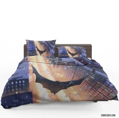 Batman Flying Gotham Guardian Comic Bedding Set