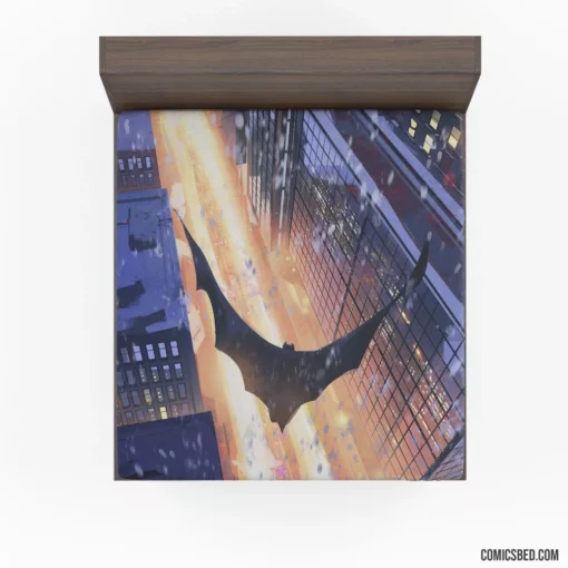 Batman Flying Gotham Guardian Comic Fitted Sheet 1