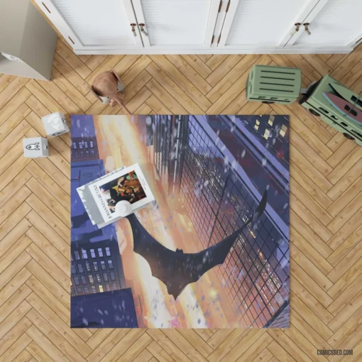 Batman Flying Gotham Guardian Comic Rug