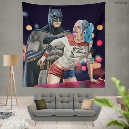 Batman Harley Quinn Unlikely Allies Comic Wall Tapestry