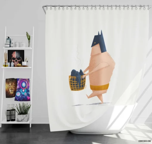 Batman Humor DC Caped Crusader Comic Shower Curtain