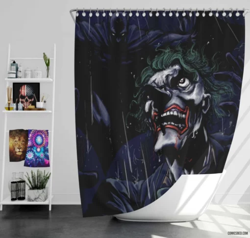 Batman Joker Dark and Chaotic Comic Shower Curtain