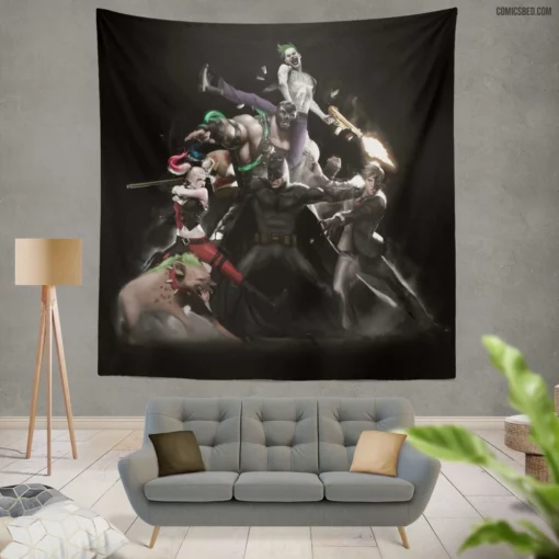 Batman Joker Harley Bane Two-Face War Comic Wall Tapestry