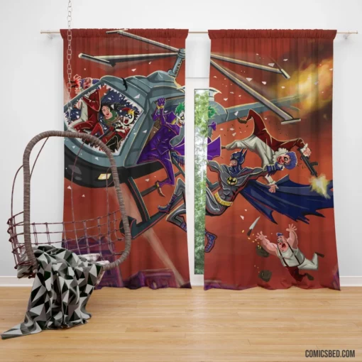 Batman Joker Harley Quinn Trio Comic Curtain