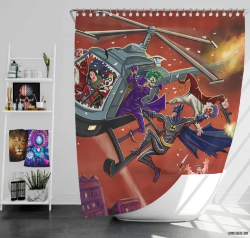 Batman Joker Harley Quinn Trio Comic Shower Curtain