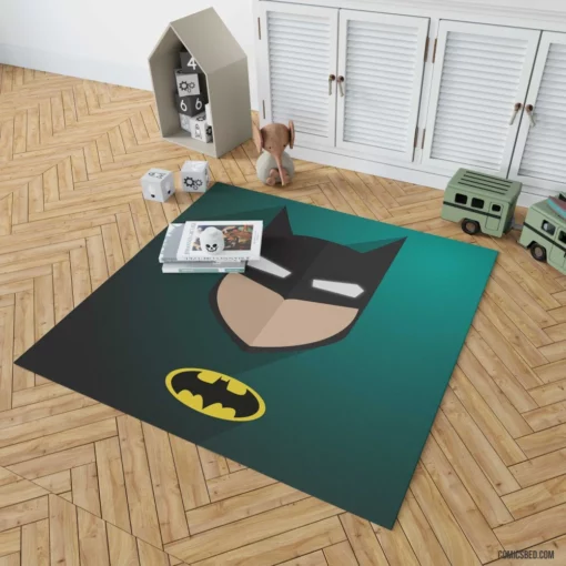 Batman Minimalist Symbolic Hero Comic Rug 1