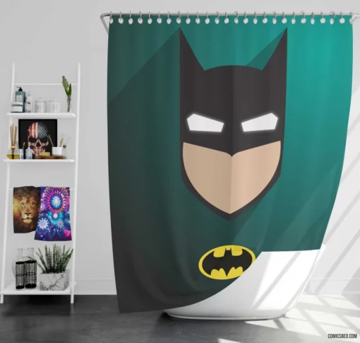 Batman Minimalist Symbolic Hero Comic Shower Curtain