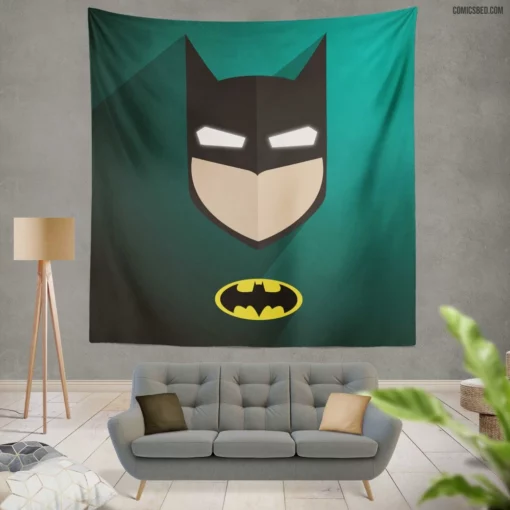 Batman Minimalist Symbolic Hero Comic Wall Tapestry