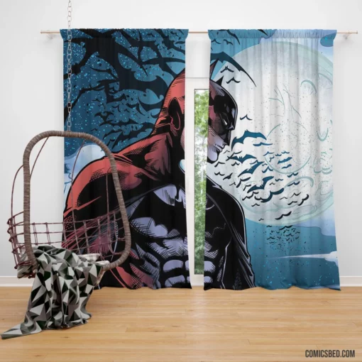 Batman Moon Bat Nocturnal Guardian Comic Curtain