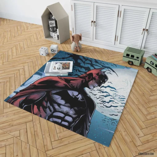 Batman Moon Bat Nocturnal Guardian Comic Rug 1