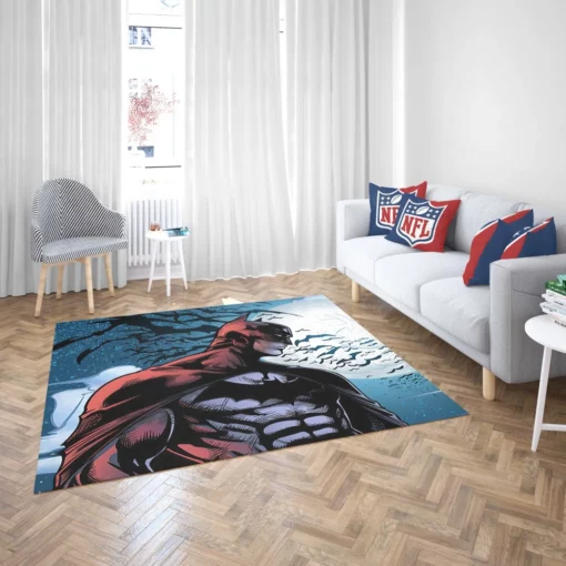 Batman Moon Bat Nocturnal Guardian Comic Rug 2