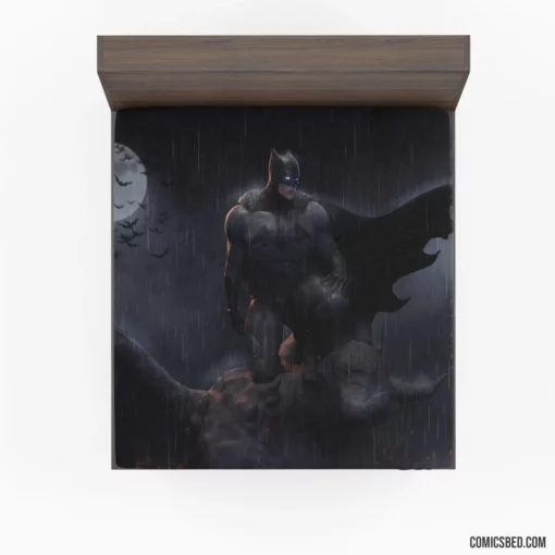 Batman Night Moon Rain DC Vigilante Comic Fitted Sheet 1