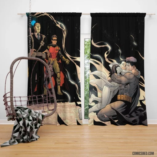 Batman & Robin Damian Wayne Alfred Pennyworth Comic Curtain