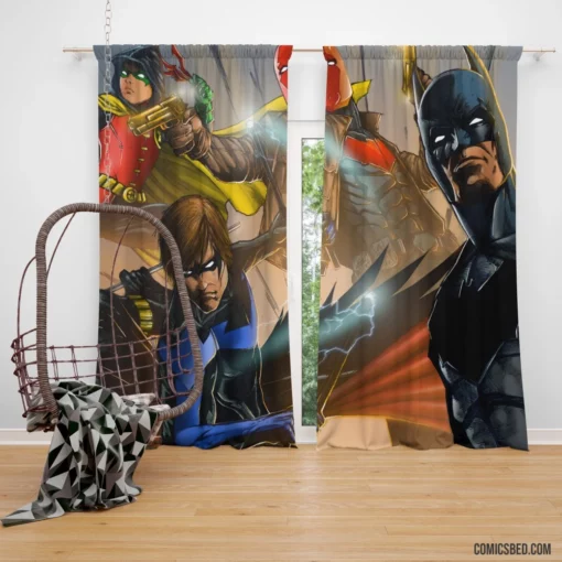 Batman Robin Red Robin Red Hood Nightwing Dynamic Bat Family Comic Curtain