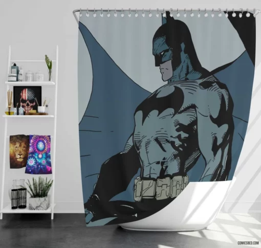 Batman Sketch Art Legendary Hero Comic Shower Curtain