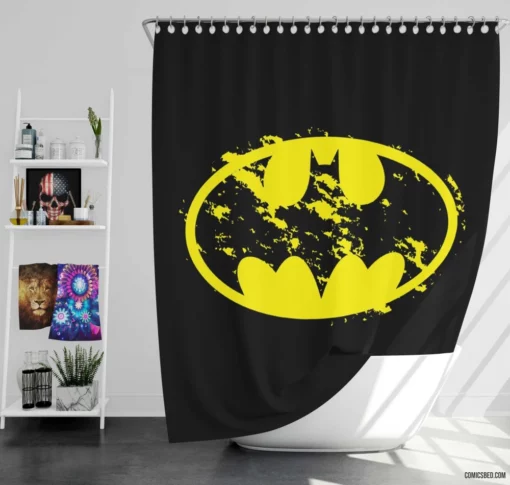 Batman Symbol Dark Knight Emblem Comic Shower Curtain