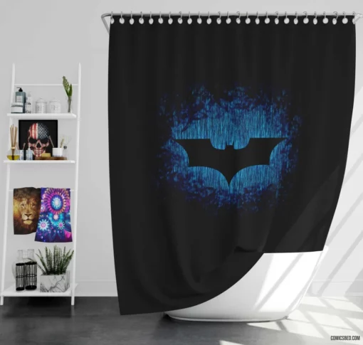 Batman Symbol Gotham Dark Protector Comic Shower Curtain