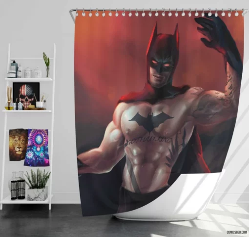 Batman Tattoo DC Dark Knight Comic Shower Curtain