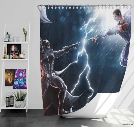 Batman VS. Superman DC Showdown Comic Shower Curtain