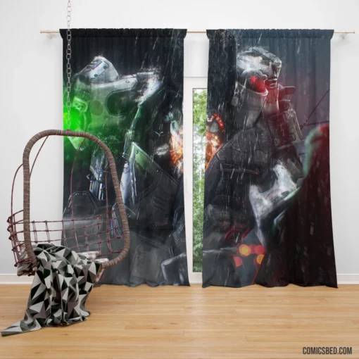 Batman VS. Superman Heroic Confrontation Comic Curtain