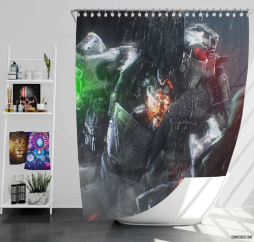 Batman VS. Superman Heroic Confrontation Comic Shower Curtain