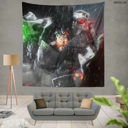 Batman VS. Superman Heroic Confrontation Comic Wall Tapestry