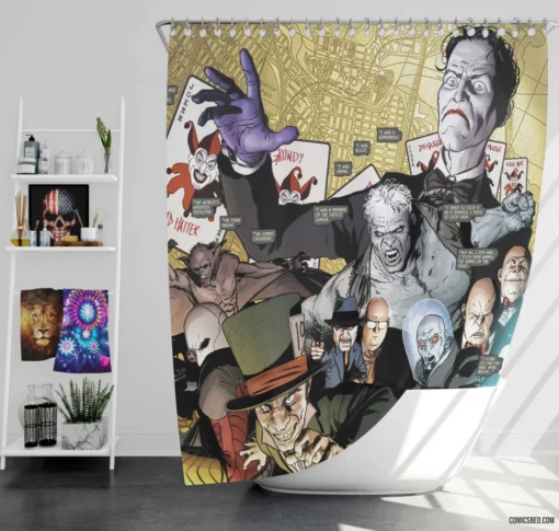 Batman Villains Rogues Gallery Comic Shower Curtain