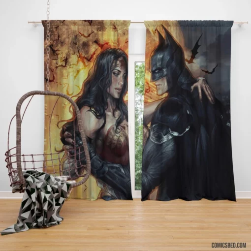 Batman Wonder Woman DC Dynamic Duo Comic Curtain