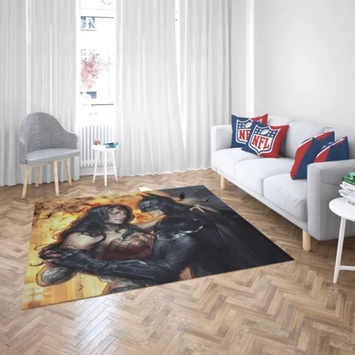 Batman Wonder Woman DC Dynamic Duo Comic Rug 2