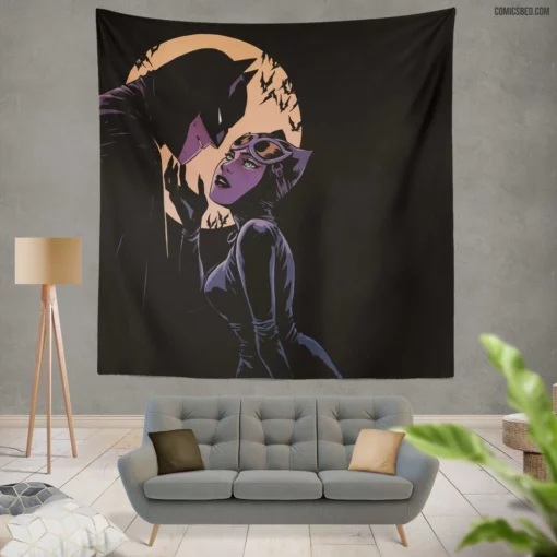 Batman and Catwoman Eternal Partners Comic Wall Tapestry