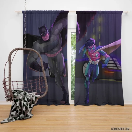 Batman and Robin Unite Dynamic Duo Adventures Comic Curtain