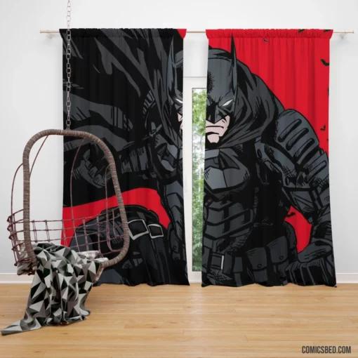 Batman and The Flash Speeding through Crime Comic Curtain