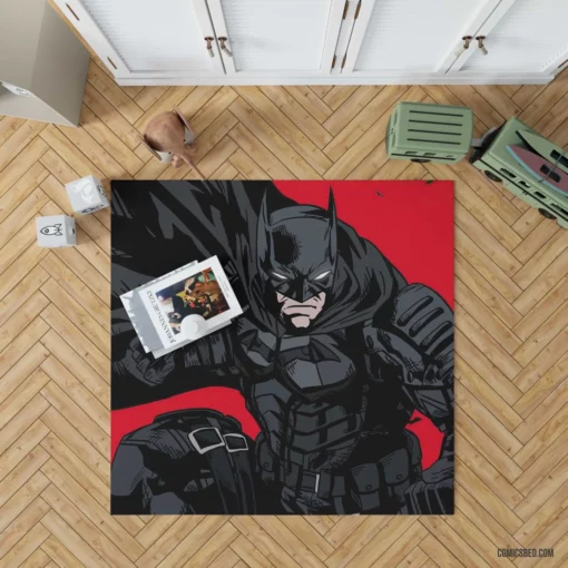 Batman and The Flash Speeding through Crime Comic Rug