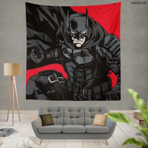 Batman and The Flash Speeding through Crime Comic Wall Tapestry