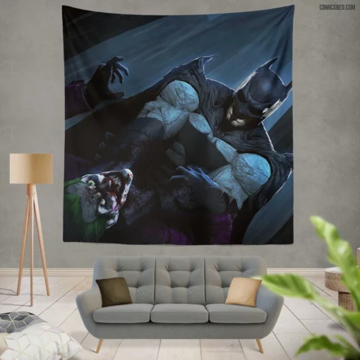 Batman and The Joker Dark Duo Comic Wall Tapestry