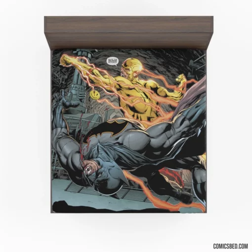 Batman vs Reverse Flash Epic Clash Comic Fitted Sheet 1