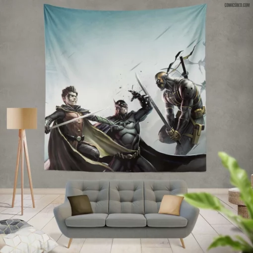 Batman vs. Deathstroke Clash of Titans Comic Wall Tapestry