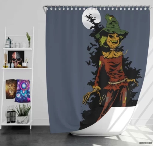 Batman vs. Scarecrow Fear Clash Comic Shower Curtain