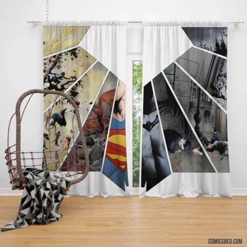 Batman/Superman Worlds Collide Comic Curtain