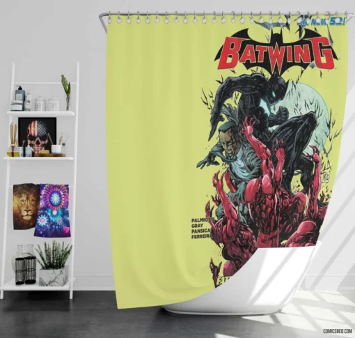 Batwing Gotham High-Flying Hero Comic Shower Curtain