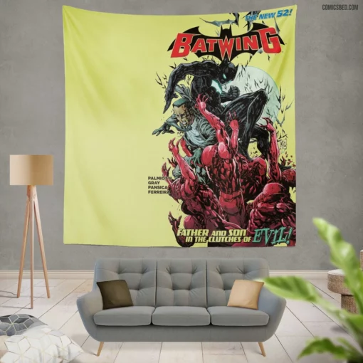 Batwing Gotham High-Flying Hero Comic Wall Tapestry